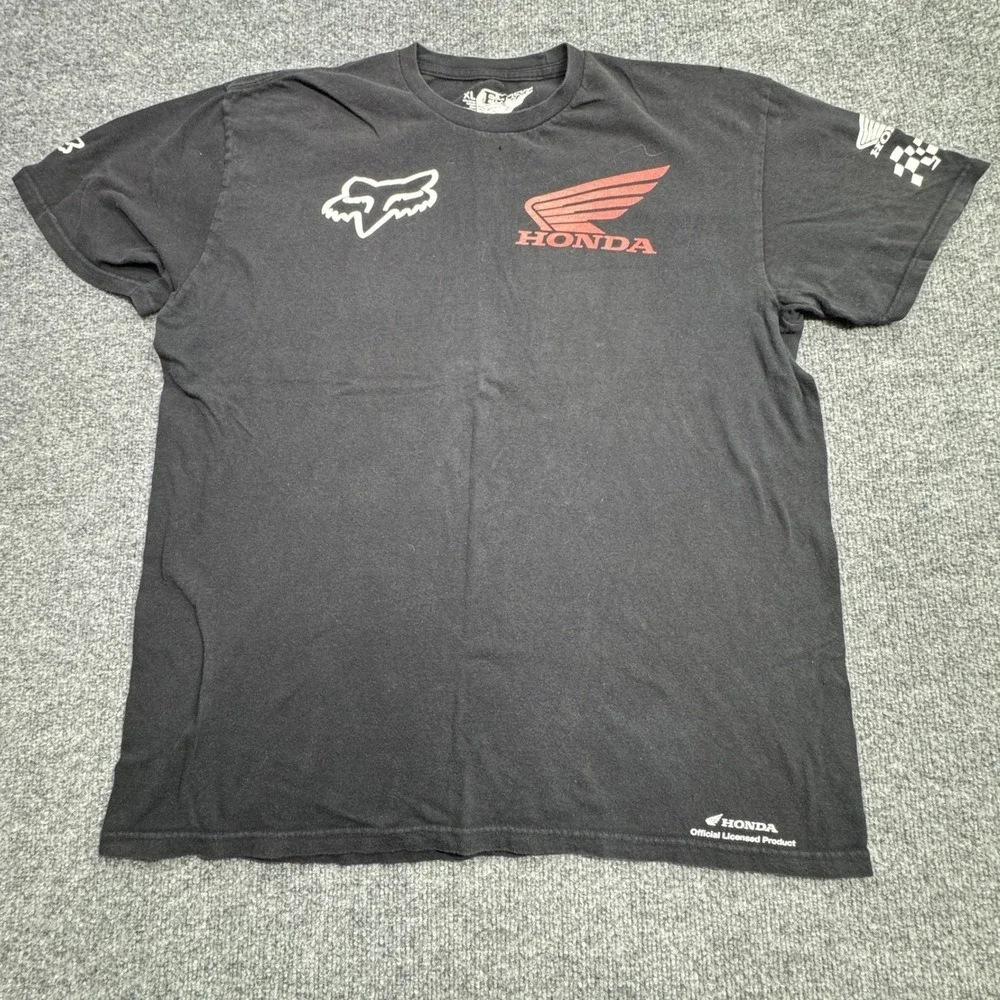 Fox Racing Honda T Shirt Mens XL Black Motocross Graphic Streetwear